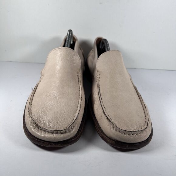 Cole Haan Beige Pebbled Leather Resort Loafers Made In Italy Men's Size 12 - Picture 2 of 8
